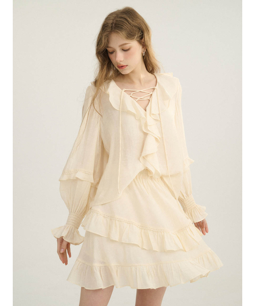 SINCETHEN(シンスゼン)の「ミルキー ティアードスカート(スカート・レディース・その他・SMALL/MEDIUM)」の2枚目の写真