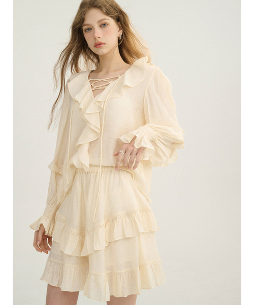SINCETHEN(シンスゼン)の「ミルキー ティアードスカート(スカート・レディース・その他・SMALL/MEDIUM)」の3枚目の写真