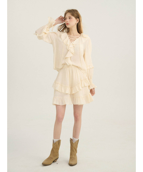 SINCETHEN(シンスゼン)の「ミルキー ティアードスカート(スカート・レディース・その他・SMALL/MEDIUM)」の4枚目の写真