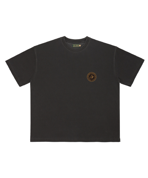 SATURDAY LEISURE CLUB(サタデーレジャークラブ)の「Pigment Dyed T-shirt(Unisex) / Small S.L.C Emblem - Black(Tシャツ/カットソー・レディース・その他・M/L)」の1枚目の写真