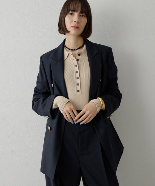 Whim Gazette（ウィムガゼット）の「ニットポロボディスーツ（ニット/セーター・レディース・ベージュ/レッド・FREE）」の22枚目の写真