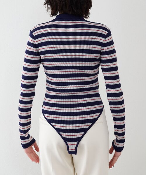 Whim Gazette（ウィムガゼット）の「ニットポロボディスーツ（ニット/セーター・レディース・ベージュ/レッド・FREE）」の10枚目の写真