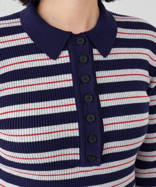 Whim Gazette（ウィムガゼット）の「ニットポロボディスーツ（ニット/セーター・レディース・ベージュ/レッド・FREE）」の9枚目の写真