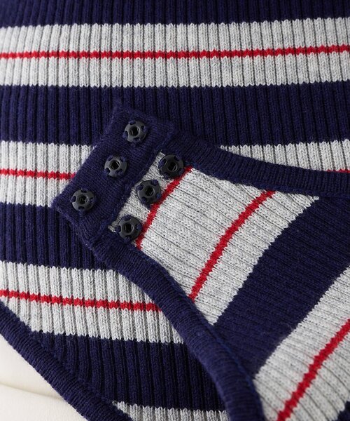 Whim Gazette（ウィムガゼット）の「ニットポロボディスーツ（ニット/セーター・レディース・ベージュ/レッド・FREE）」の6枚目の写真