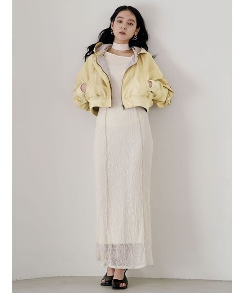LAGUNAMOON（ラグナムーン）の「ショートMA-1（ブルゾン・レディース・ブラウン/ライトイエロー・FREE）」の21枚目の写真