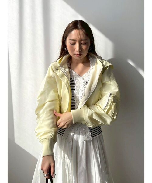 LAGUNAMOON（ラグナムーン）の「ショートMA-1（ブルゾン・レディース・ブラウン/ライトイエロー・FREE）」の20枚目の写真