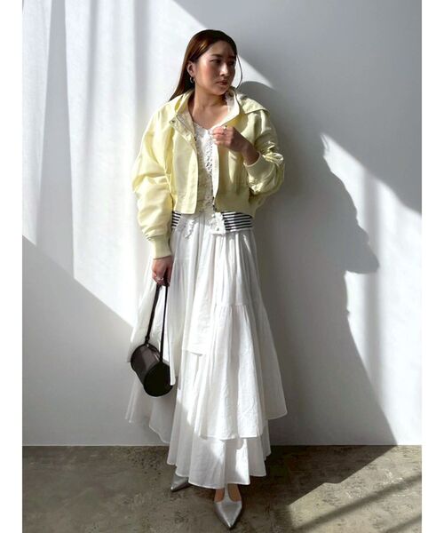 LAGUNAMOON（ラグナムーン）の「ショートMA-1（ブルゾン・レディース・ブラウン/ライトイエロー・FREE）」の19枚目の写真