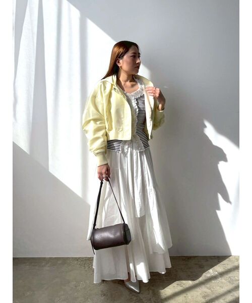 LAGUNAMOON（ラグナムーン）の「ショートMA-1（ブルゾン・レディース・ブラウン/ライトイエロー・FREE）」の18枚目の写真