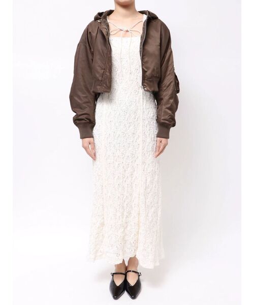 LAGUNAMOON（ラグナムーン）の「ショートMA-1（ブルゾン・レディース・ブラウン/ライトイエロー・FREE）」の7枚目の写真