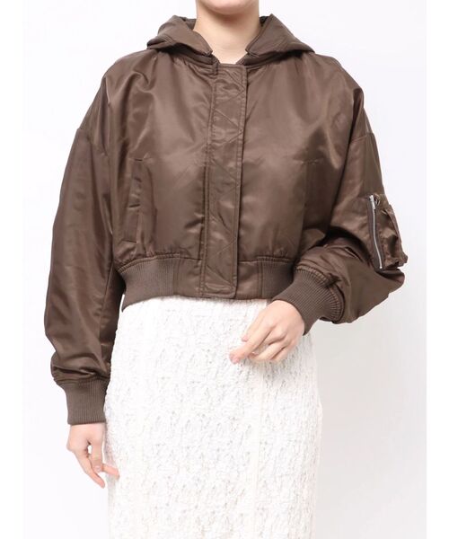 LAGUNAMOON（ラグナムーン）の「ショートMA-1（ブルゾン・レディース・ブラウン/ライトイエロー・FREE）」の3枚目の写真