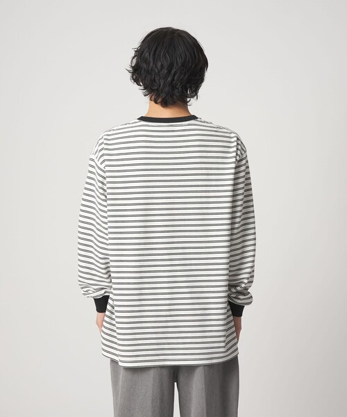 CITEN（シテン）の「＜CITEN＞リップルボーダーロングスリーブシャツ（Tシャツ/カットソー・メンズ・ブラック/ホワイト・L/M）」の12枚目の写真