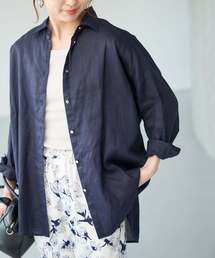 Spick & Span（スピックアンドスパン）の「《ゆったりサイズ》追加 80リネンカシュクール ビッグシャツ（シャツ/ブラウス）」