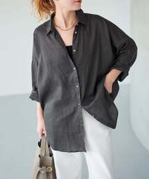 Spick & Span | 《ゆったりサイズ》追加 80リネンカシュクール ビッグシャツ(シャツ/ブラウス)