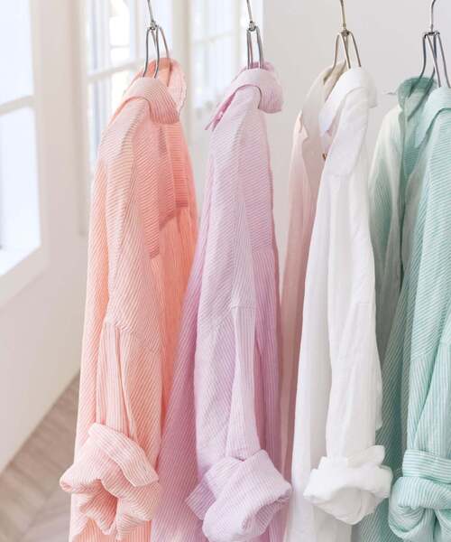 Spick & Span（スピックアンドスパン）の「《ゆったりサイズ》追加 80リネンカシュクール ビッグシャツ（シャツ/ブラウス・レディース・その他14/マルチ/サックスブルー/バーガンディー/ホワイト/その他12/その他7/ネイビー/ブラックミックス・FREE）」の11枚目の写真