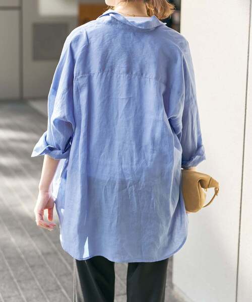 Spick & Span(スピックアンドスパン)の「《追加》 80リネンカシュクール ビッグシャツ(シャツ/ブラウス・レディース・その他14/マルチ/サックスブルー/バーガンディー/ホワイト/その他12/その他7/ネイビー/ブラックミックス・FREE)」の10枚目の写真