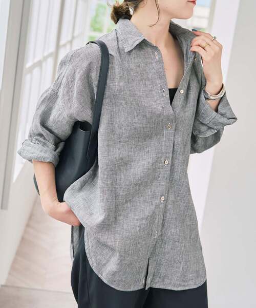 Spick & Span(スピックアンドスパン)の「《追加》 80リネンカシュクール ビッグシャツ(シャツ/ブラウス・レディース・その他14/マルチ/サックスブルー/バーガンディー/ホワイト/その他12/その他7/ネイビー/ブラックミックス・FREE)」の17枚目の写真