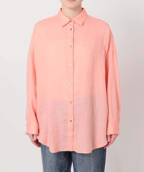 Spick & Span（スピックアンドスパン）の「《ゆったりサイズ》追加 80リネンカシュクール ビッグシャツ（シャツ/ブラウス・レディース・その他14/マルチ/サックスブルー/バーガンディー/ホワイト/その他12/その他7/ネイビー/ブラックミックス・FREE）」の14枚目の写真