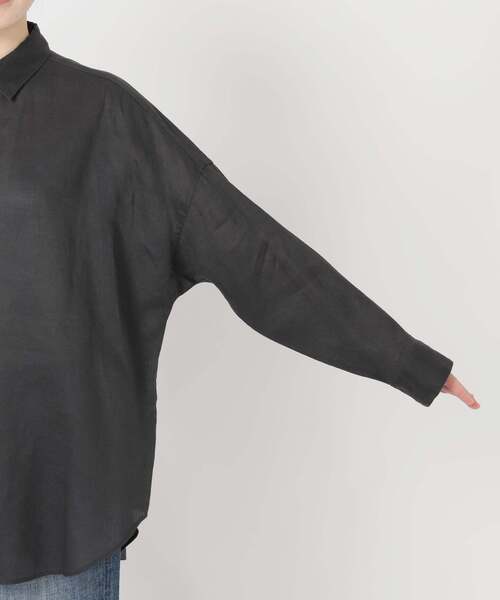 Spick &amp; Span (スピックアンドスパン) ■■ ② 24050200202010 80リネンカシュクールビッグシャツ レディース ブラック FREE Spick & Span｜《追加》 80リネンカシュクール ビッグシャツ | Rakuten