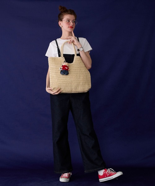 BONLECILL Marche(ボンルシールマルシェ)の「【BONLECILL Marche】《A4収納》スクエアカゴバッグ/トートバッグ(かごバッグ・レディース・ベージュ/アイボリー・FREE)」の8枚目の写真