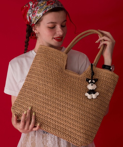 BONLECILL Marche(ボンルシールマルシェ)の「【BONLECILL Marche】《A4収納》スクエアカゴバッグ/トートバッグ(かごバッグ・レディース・ベージュ/アイボリー・FREE)」の11枚目の写真