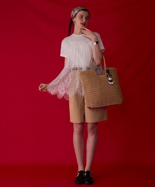 BONLECILL Marche(ボンルシールマルシェ)の「【BONLECILL Marche】《A4収納》スクエアカゴバッグ/トートバッグ(かごバッグ・レディース・ベージュ/アイボリー・FREE)」の15枚目の写真