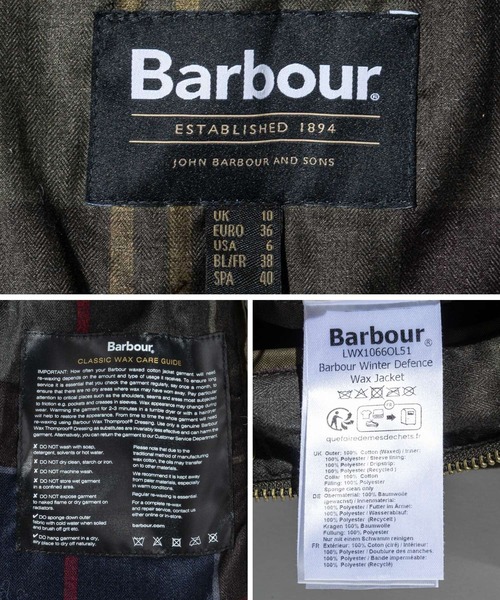 Barbour(バブアー)の「Barbour WINTER DEFENCE Waxed Jacket バブアー ウィンター ディフェンス ワックス ジャケット(マウンテンパーカー・レディース・グリーン・36)」の14枚目の写真