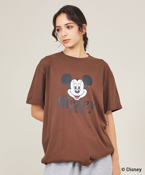 GOOD ROCK SPEED(グッドロックスピード)の「【GOOD ROCK SPEED / グッドロックスピード】MickeyMouse /フェイスプリントTシャツ/ユニセックス(Tシャツ/カットソー・メンズ・ホワイト/ブラウン・M/L/XL)」の3枚目の写真