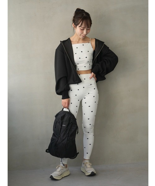 emmi（エミ）の「【HEART】 ハートパターンレギンス/UVカット/接触冷感（その他パンツ・レディース・ネイビー/オフホワイト/ライトブルー・0/1）」の20枚目の写真