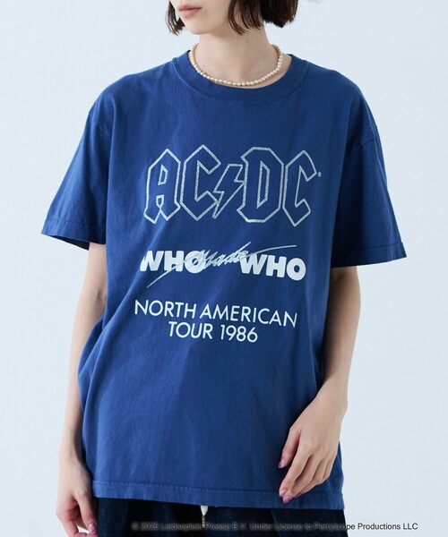 GOOD ROCK SPEED(グッドロックスピード)の「【GOOD ROCK SPEED/グッドロックスピード】ロゴT / ラメプリント / THE BEATLES / AC/DC / DAVID BOWIE / ロックTシャツ(Tシャツ/カットソー・レディース・ブラウン/ブルー/ブラック・フリー)」の2枚目の写真