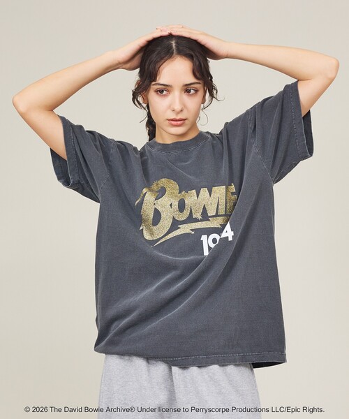 GOOD ROCK SPEED(グッドロックスピード)の「【GOOD ROCK SPEED/グッドロックスピード】ロゴT / ラメプリント / THE BEATLES / AC/DC / DAVID BOWIE / ロックTシャツ(Tシャツ/カットソー・レディース・ブラウン/ブルー/ブラック・フリー)」の4枚目の写真