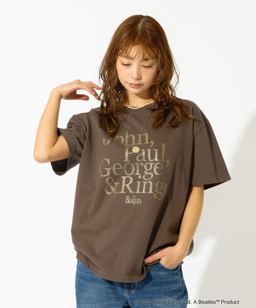 GOOD ROCK SPEED(グッドロックスピード)の「【GOOD ROCK SPEED/グッドロックスピード】ロゴT / ラメプリント / THE BEATLES / AC/DC / DAVID BOWIE / ロックTシャツ(Tシャツ/カットソー・レディース・ブラウン/ブルー/ブラック・フリー)」の12枚目の写真