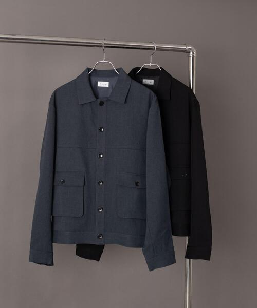 BROWNY（ブラウニー）の「BROWNY/【26年春夏新作】ダブルポケットショートジャケット（ブルゾン・メンズ・ブルー系その他/ブラック・MEDIUM/LARGE）」の3枚目の写真