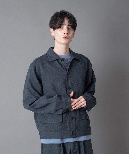 BROWNY（ブラウニー）の「BROWNY/【26年春夏新作】ダブルポケットショートジャケット（ブルゾン・メンズ・ブルー系その他/ブラック・MEDIUM/LARGE）」の2枚目の写真