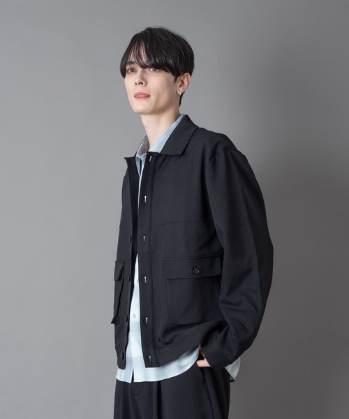 BROWNY(ブラウニー)の「BROWNY/【26年春夏新作】ダブルポケットショートジャケット(ブルゾン・メンズ・ブルー系その他/ブラック・MEDIUM/LARGE)」の12枚目の写真