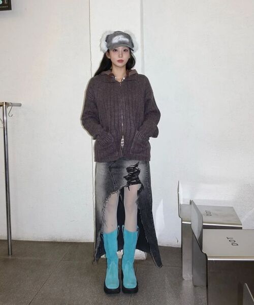 IDWS(アイドンワナセル)の「Wave Line Boucle Collar Knit Multi(カーディガン/ボレロ・レディース・その他・0/1/2)」の11枚目の写真