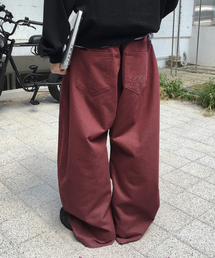 INTEMPOMOOD（インテンポムード）の「ソーシャルグラフィックワイドデニム_バーガンディ（デニムパンツ）」