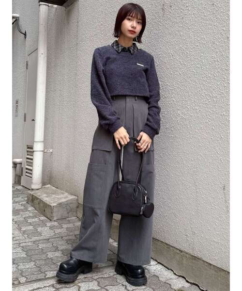 MURUA（ムルーア）の「ロングショルダースクエアボストンバッグ（ショルダーバッグ・レディース・ブラック/ブラウン・FREE）」の17枚目の写真