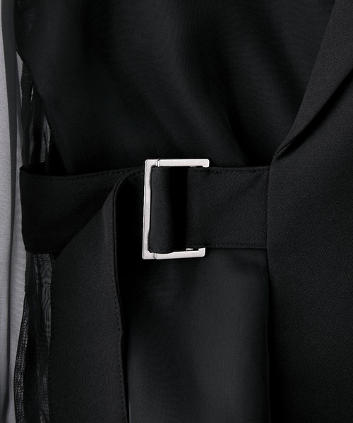 CLEL(クレイル)の「【CLEL】Asymmetry Sheer Tailored Jacket / アシンメトリー シアーテーラードジャケット(テーラードジャケット・メンズ・ブラック/チャコールグレー・L/M/S)」の11枚目の写真