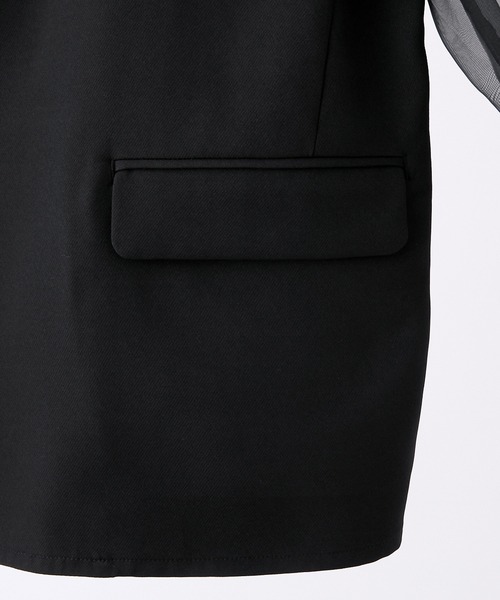 CLEL(クレイル)の「【CLEL】Asymmetry Sheer Tailored Jacket / アシンメトリー シアーテーラードジャケット(テーラードジャケット・メンズ・ブラック/チャコールグレー・L/M/S)」の12枚目の写真