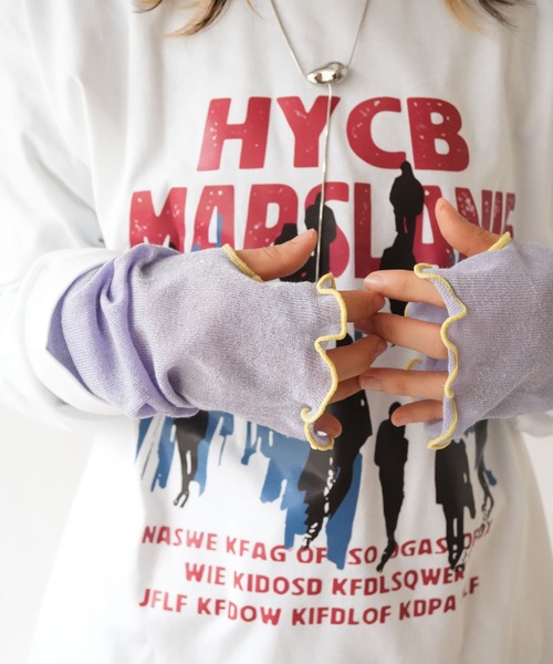 Port（ポート）の「【 Port / ポート 】 指穴付き ラメ シアー アームカバー ( 約60㎝ )（アームカバー・レディース・オレンジ/ライトパープル/ライトイエロー/ライトブルー/ブラック・FREE）」の10枚目の写真