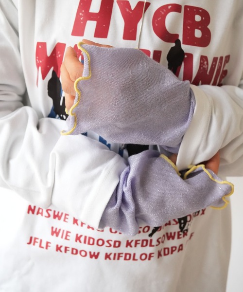 Port（ポート）の「【 Port / ポート 】 指穴付き ラメ シアー アームカバー ( 約60㎝ )（アームカバー・レディース・オレンジ/ライトパープル/ライトイエロー/ライトブルー/ブラック・FREE）」の12枚目の写真