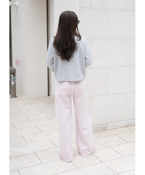 BeBeoD（べベッド）の「デニムリボンドッキングトップス（シャツ/ブラウス・レディース・ブラック/サックスブルー/ネイビー/ライトグレー/サーモンピンク/レッド/グレー/アッシュグレー・フリー）」の17枚目の写真