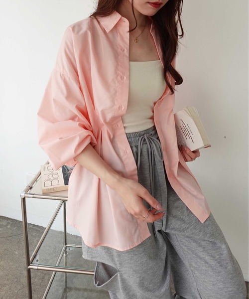 INGNI SOELA(イングソエラ)の「【INGNI SOELA】タックシャツ/WEB限定(シャツ/ブラウス・レディース・ピンク/ブルー/オフホワイト・FREE)」の3枚目の写真