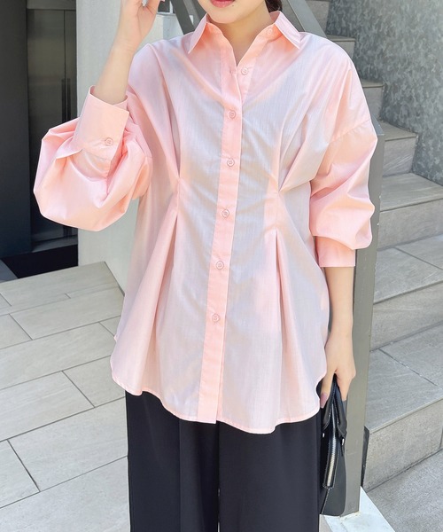 INGNI SOELA(イングソエラ)の「【INGNI SOELA】タックシャツ/WEB限定(シャツ/ブラウス・レディース・ピンク/ブルー/オフホワイト・FREE)」の5枚目の写真