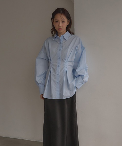 INGNI SOELA(イングソエラ)の「【INGNI SOELA】タックシャツ/WEB限定(シャツ/ブラウス・レディース・ピンク/ブルー/オフホワイト・FREE)」の10枚目の写真