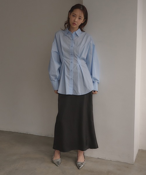 INGNI SOELA(イングソエラ)の「【INGNI SOELA】タックシャツ/WEB限定(シャツ/ブラウス・レディース・ピンク/ブルー/オフホワイト・FREE)」の11枚目の写真