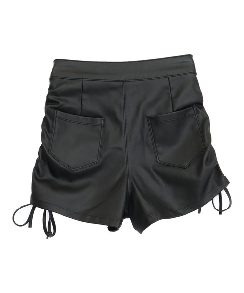ANAP（アナップ）の「ストレッチ サイドギャザー レザーショーパン（その他パンツ・レディース・ブラック・M）」の9枚目の写真
