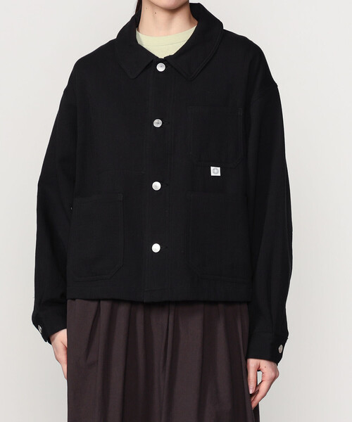 ORCIVAL(オーシバル)の「ORCIVAL | ツイルダブルガーゼ カバーオール WOMEN(カバーオール・レディース・ブラック/アイボリー・1)」の2枚目の写真