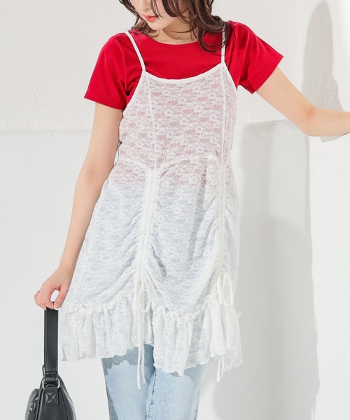 Honeys（ハニーズ）の「レースキャミワンピース（ワンピース・レディース・ブラック/ブラウン/ホワイト・L/M/S）」の2枚目の写真