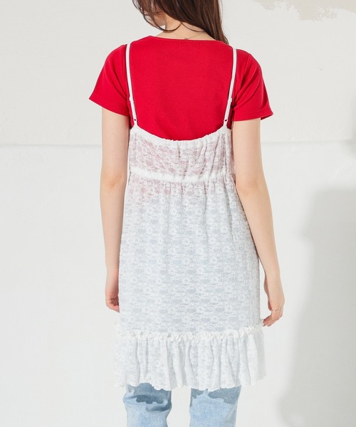 Honeys（ハニーズ）の「レースキャミワンピース（ワンピース・レディース・ブラック/ブラウン/ホワイト・L/M/S）」の8枚目の写真